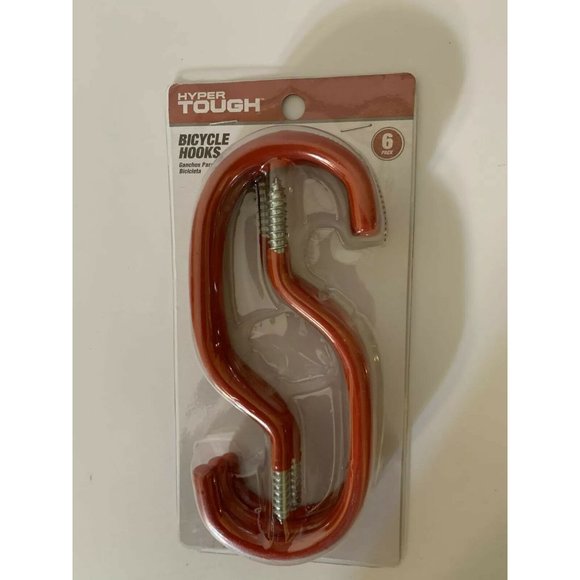 New 6 Hyper Tough Vinyl Coated Screw In Ceiling Wall‎ Bicycle Hooks Hangers - Picture 3 of 4